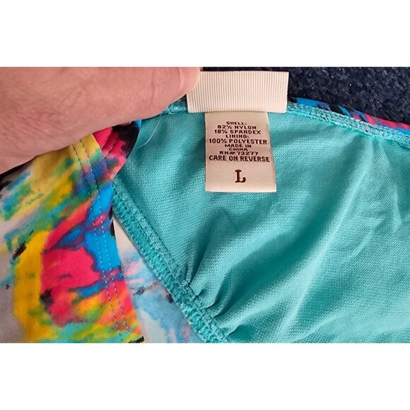 Bright Multicolor Halter Tankini Swimsuit With Tie-Side Bikini Bottoms‎ Size S - Picture 12 of 16